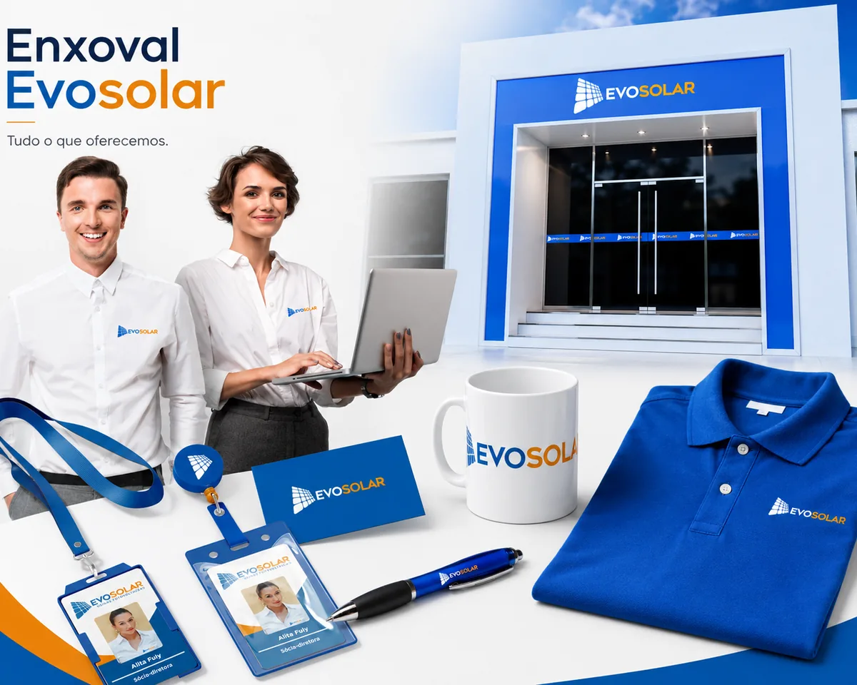 Kit de boas-vindas e materiais da franquia Evosolar